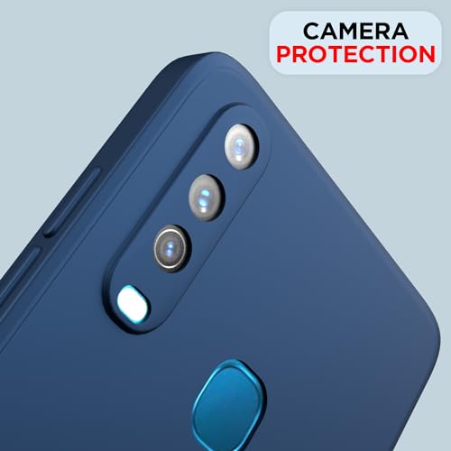 Image of Outlouders Back Cover for Vivo Y12 / Vivo Y15 / Y17 / Vivo U10 | Camera Protection | Durable Soft Matte Silicone Bumper Case (Blue)