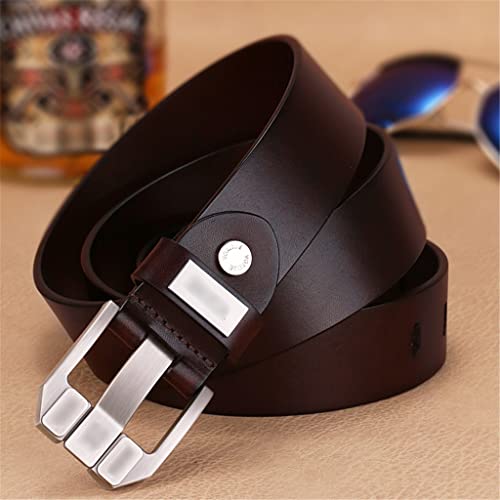 Belt men's leather top layer cowhide youth casual pin buckle belt men's middle-aged jeans with4