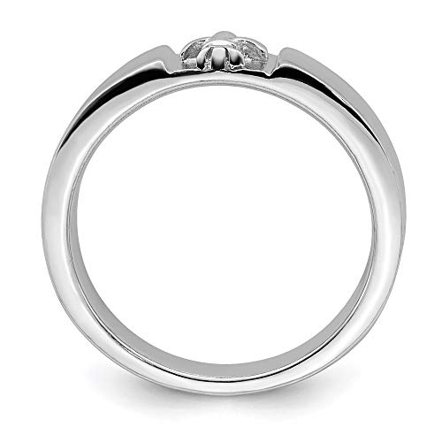 Themed Ring Band 925 White Sterling Silver Flat2