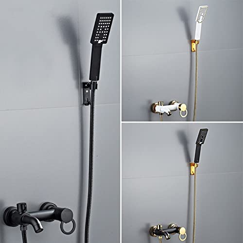 Mitigeur de baignoire à commande rotative fluide et ensemble de robinets de douche mural laiton - 2