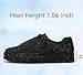 LUCKY STEP Platform Rhinestone Fashion Glitter Sneakers | Sparkly Bling Bedazzled Wedding Bridal Shiny Shoes for Women (Black Rhinestone,8)