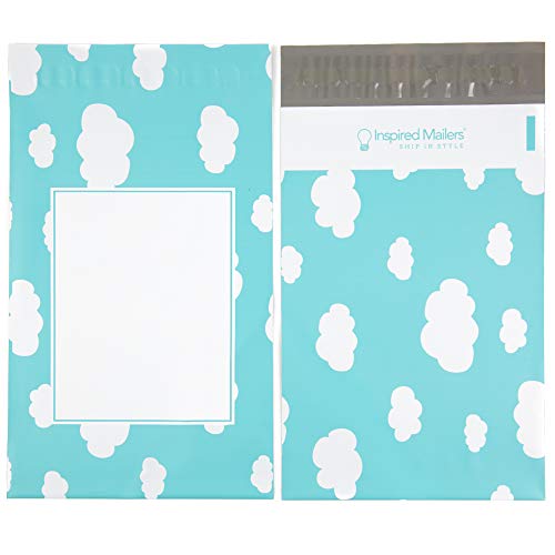 Image of Inspired Mailers - Poly Mailers 6x9-100 Pack - Clouds (Writable Area) - Small Shipping Bags - Polymailers 6x9 - Small Package Bags - 6x9 Mailing Bags for Shipping