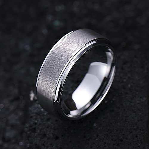 Buy THREE KEYS JEWELRY Mens Tungsten Carbide Unisex Brushed Flat Black