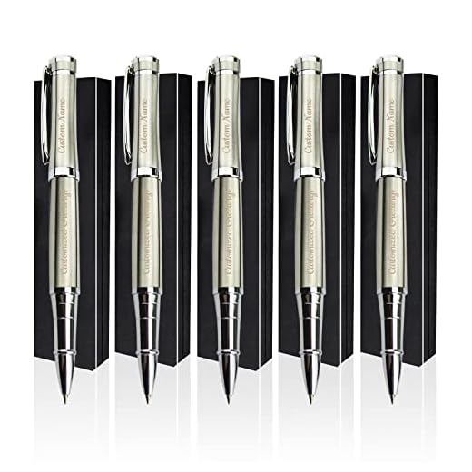 Penna a Sfera Personalizzata, Penna a Sfera In con Incisione Gratuita, Penna con Firma Aziendale, Penna in Metallo di Lusso, Regalo Aziendale per Laurea e Compleanno - 5 Pcs