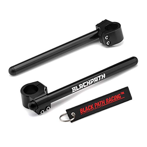 Blackpath - Universal Fitment 7/8" Clip On Handlebars For 35Mm Fork Tubes Motorcycle Fixed Handle Bar Clipons (Black) T6 Billet #TOP28