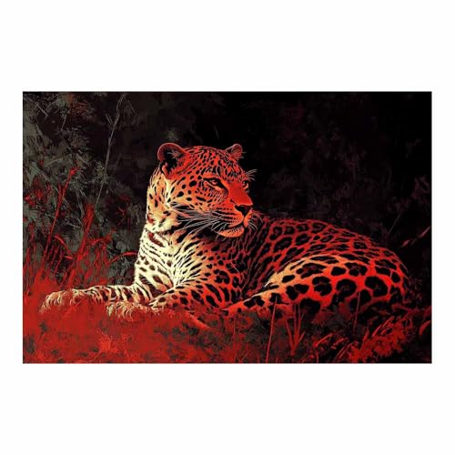 Léopard rouge abstrait : éveillez la force de la nature sauvage dans votre décoration