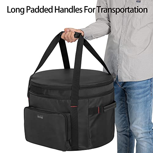 Samdew Outdoor Double-Layer 19-In Fire Pit Bag, Upgrade Fire Bowl Carry Bag Compatible With Outland Firebowl 893 870 823 Propane Gas Fire Pit For Rv Travel & Camping, Black, Bag Only (Patented Design) #TOP4