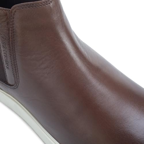 Image of Thomas Crick Men's Genuine Leather Chelsea Boots - Slip-On Dress Boots with Elastic Gusset, Ortho Footbed & Lightweight Anti-Slip Sole for Casual or Formal Wear
