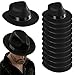 Funny Party Hats Black Fedora Gangster Hat Costume Accessory - Pack of 12