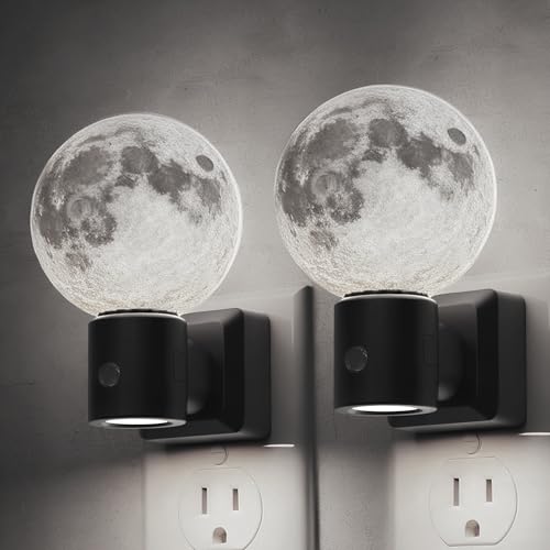 Image of L LOHAS LED Night Lights Plug Into Wall, Plug in Night Light with Light Sensor, 0-100LM Brightness Adjustable, 3D Printing LED Light for Bedroom Birthday Gifts