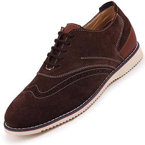 Image of FAUSTO Men's Suede Leather Oxford Casual Shoes
