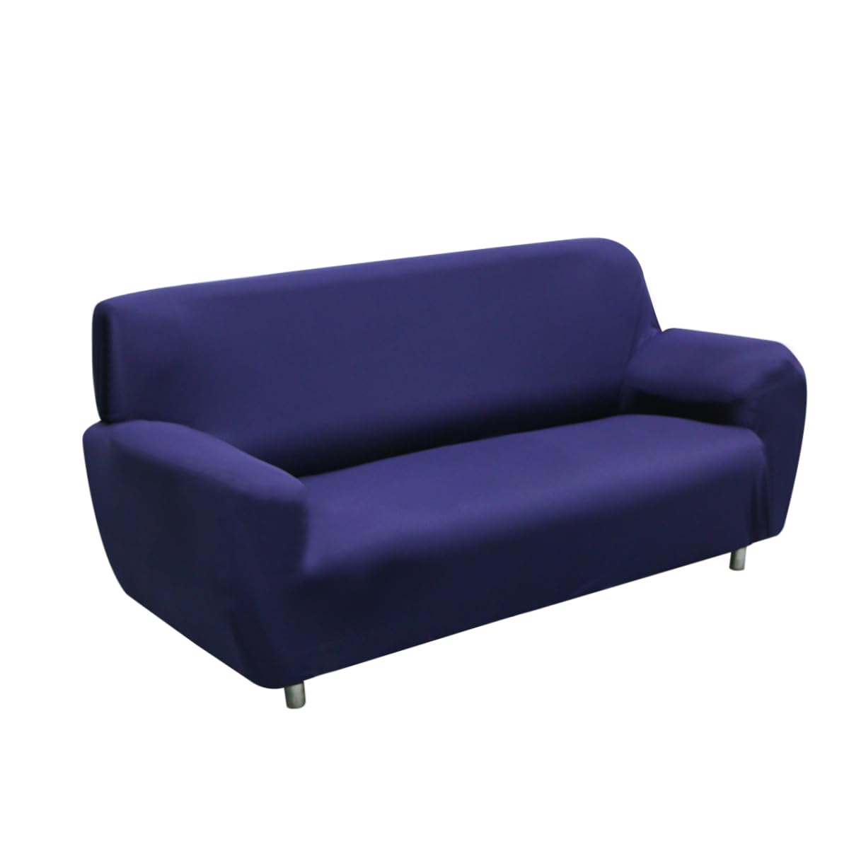 Housse de canapé 3 places bleu marine extensible et antidérapante