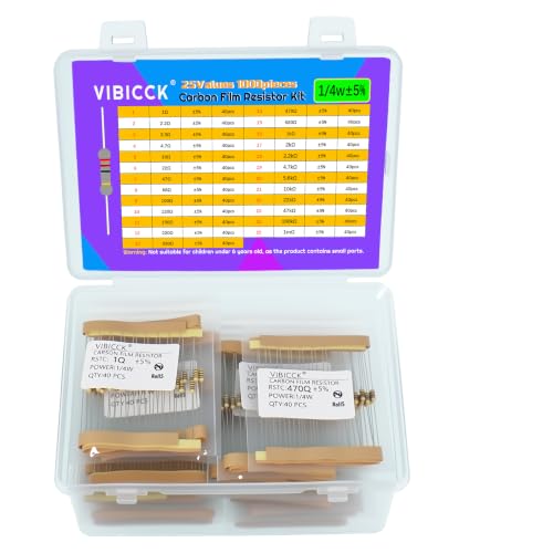 1000 Pieces 25 Values Resistor Kit, 1/4W - Image 3