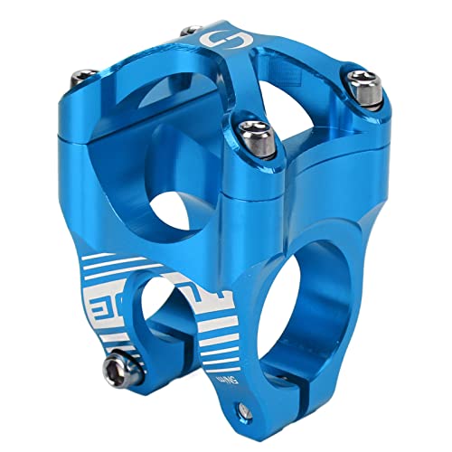 SPYMINNPOO Potence de Vélo, Potence de Vélo de 31,8 Mm 35 Mm Potence de Vélo de Montagne Potence de Guidon Courte Légère en Alliage D'aluminium CNC Haute Résistance pour VTT de Route(Bleu)