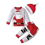 ►Design: Weihnachtskostüme Outfit Kleidung Set, süße hervorragende Weihnachten Jumpsuit Pyjama Kleidung Set, Super entzückend und süß.