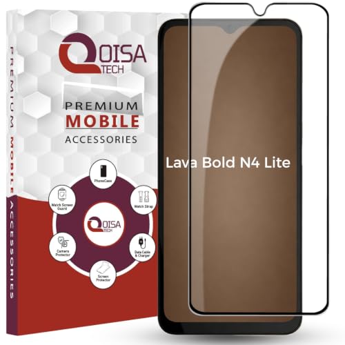 Image of Premium Tempered Glass Screen Protector Guard For Lava Bold N4 Lite 4G (6.56 Inch, Pack of 1) | Edge to Edge Coverage With Easy to installation kit