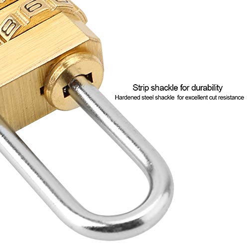 Image of Dioche Combination Padlock, Combination Lock for Locker Solid Brass Security Code Copper Lock with 4 Digits Password Code for Gym Locker, Hasp Cabinet, Suitcase, Luggage, Backpack