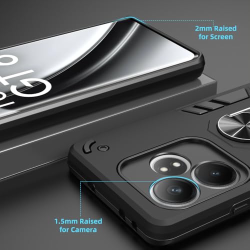 Image of NDCOM for Realme GT 6T Back Cover | Premium Realme GT 6 Back Cover | Stylish Realme GT6T Back Cover | Ring Holder Case