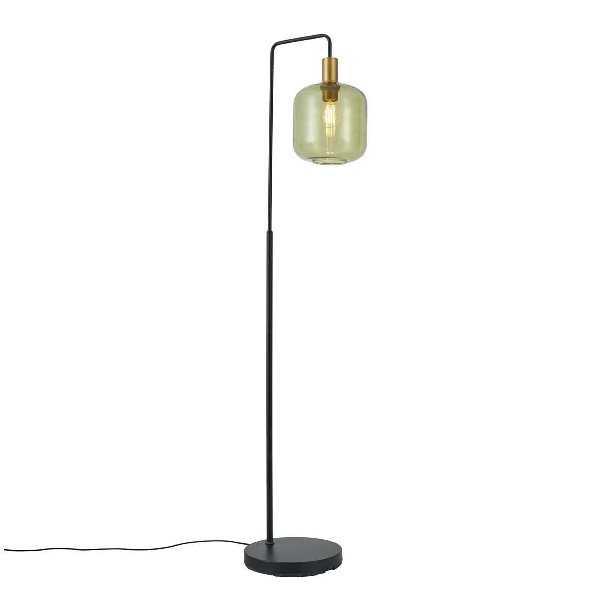 Qazqa Black Hotel Chic Floor Lamp, Standing Lamp - Zuzanna - And Gold, Max. 15W, E27, 151Cm, Living Room