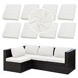 SUKAIKEQA Outdoor Cushion Covers Set,8PCS Waterproof Patio Furniture Couch Seat Slipcovers, Replacement for Sofa Sectional Chair(Cover，Only)
