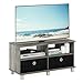 Furinno Andrey Entertainment Center with Bin Drawers, French Oak Grey/Black