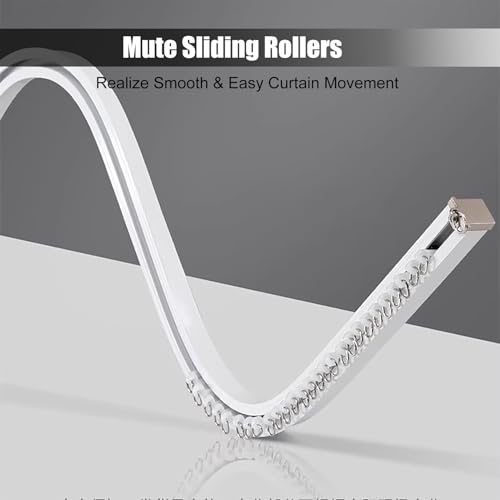 Riel de cortina flexible para separar ambientes en el salón de forma moderna 4