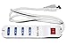 Link LKMP04USB Multipresa 4 Prese Universali ITA 10/16 A a Spina 16 a con Interruttore con 2 Prese USB, Bianco - 3