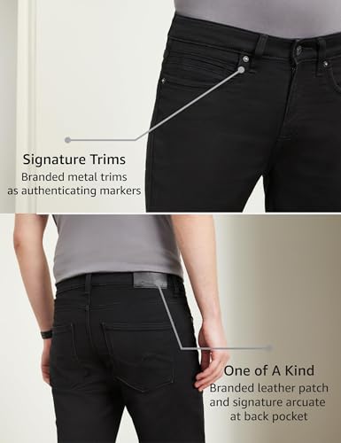 Image of Symbol Premium Men's Slim Fit Stretchable Jeans | Casual Denim | Cotton Stretch | Fashion Shades of Black & Blue (Available in Plus Sizes)
