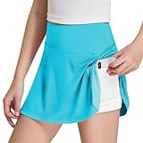 FitsT4 Sports Girls Swim Skirts with Pocket UPF 50+ Swimming Bottom Kids Bathing Skort for Surfing Beach Volleyball,Aqua,XL