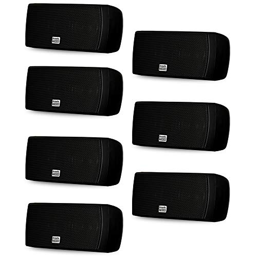 Acoustic Audio AA32CB Mountable Indoor Speakers 2100 Watts Black Bookshelf 7 Speaker Set AA32CB-7S