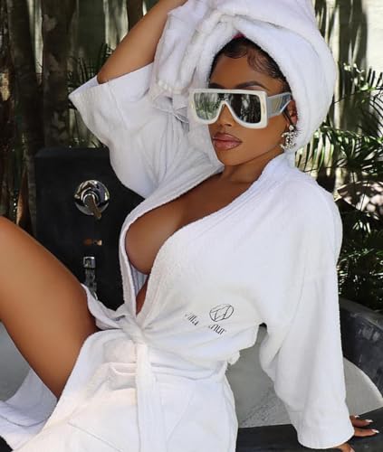 Trendy Anagram Mask Sunglasses for Women Men Oversized Flat Top Fashion Shield Sun Glasses UV Protection Sunnies3