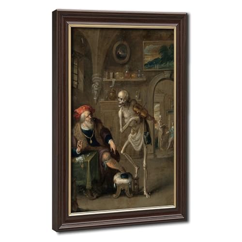 Toile Frans Francken Death And The Miser, cadre à suspendre déco murale salon et bureau