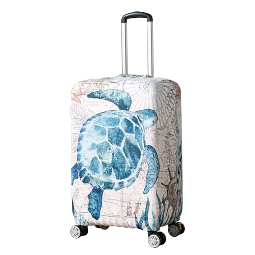 Image of HOKIPO Suitcase Covers for Trolley Suitcase, 220gsm Durable and Washable, Large (26-27inch) - Ocean Turtle (AR-6345-D7)