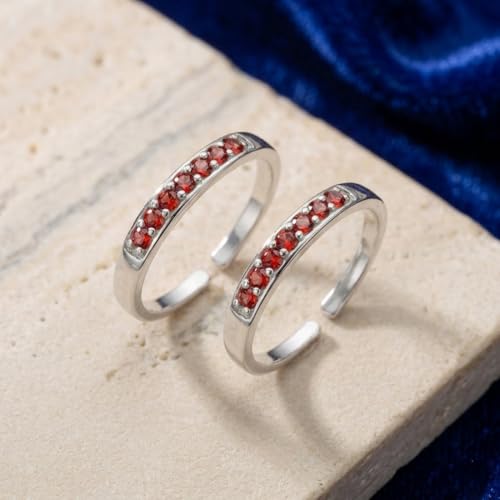 Image of Parnika 925 Sterling Silver Toe Rings for Women | Adjustable Chandi Bichiya with CZ | Pure 92.5 Sterling Silver Leg Finger Rings | Everyday Wear | Certificate of Authenticity