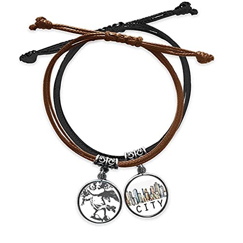 Bracelet angle de baroque moderne corde main chaîne cuir Sidi chic