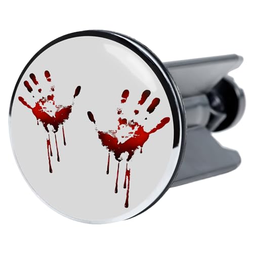 Sanilo Waschbeckenstöpsel Blood Hands, schöner Stöpsel für das Waschbecken, universal mit Motiv