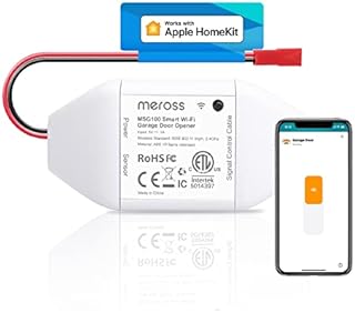 Meross Smart Garage Door Opener Remote, Compatible with Apple HomeKit, Amazon Alexa, Google Assistant, SmartThings, Multiple Notification Modes, No Hub Needed