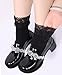 TZYDMN Women Lace Ruffle Socks Fashion Fancy Lovely Girl Socks 3 Pairs (Black)