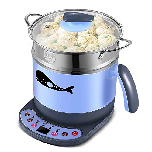 Xyanzi dianzhuguo 1.5L Multi-function Appointment Timing Electric Cooker for Home Dormitory Cooking Noodle Cooking Artifact 304 Stainless Steel Split Design 600W 230x200x250mm/9x7x9 Inch