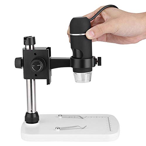 Image of USB Digital Microscope, 5MP USB Microscope with 8 LED Lights, Handheld HD Kids Video Microscopes for Beginner Students Adults Collector Gift Electron Microscope 300x Magnification