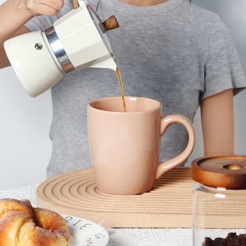 Mug de cerámica rosa 20 oz con asa grande miniatura 5