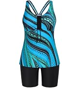 Maillot De Bain 2 Pièces Femme Grande Taille - Tankini Gainant Taille Haute Avec Short - Hanna Nikole