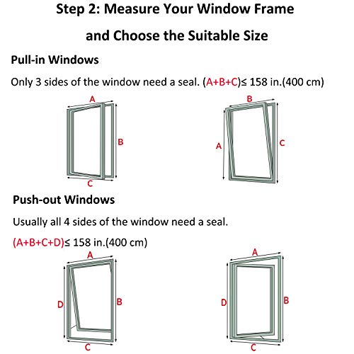 TURBRO Joint de fenêtre d'échappement A/C portable, Kit d'installation de fenêtre d'unité CA mobile universel, s'adapte aux fenêtres de 158 pouces/400 cm - Image 4