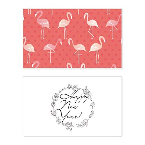 Tarjeta conmemorativa de año nuevo: dale un toque rosa y tropical a tus deseos