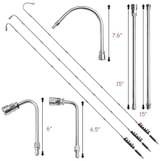 Xiny Tool Pressure Washer Extension Wand, 10 Pack Power Washer Lance with 6 Atomization Nozzle Tips,1 Gutter Cleaner Attachment Curved Rod, 1/4" Quick Connect, 4000 PSI