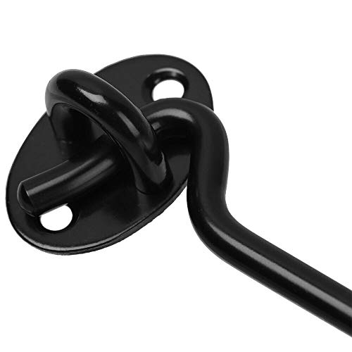 BE-TOOL Cabin Hooks, 2pcs Gate Hook and Eye Swivel Latch for Holding Open Shed Doors,Cabinet Doors and Windows(6") - Image 3