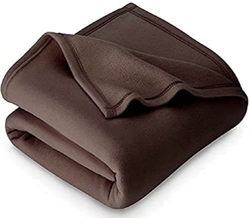 Image of Combo Pack of 2 Single Bed Solid Polar Ac Blanket Size - 60 * 90 inch, Color-Brown&Green