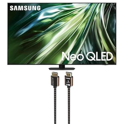 Samsung QN75QN90DAFXZA 75 Inch Neo QLED TV with 4K AI Upscaling and an Austere 3S-4KHD2-2.5M III Series 4K HDMI 2.5m Cable (2024)