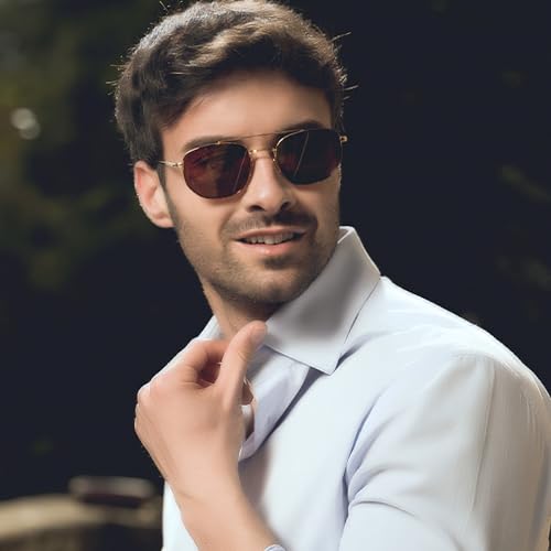 ZENOTTIC Retro Hexagon Aviator Polarized Sunglasses for Men Women-Vintage Fashion Double Bridge Metal UV400 Protection Shades2