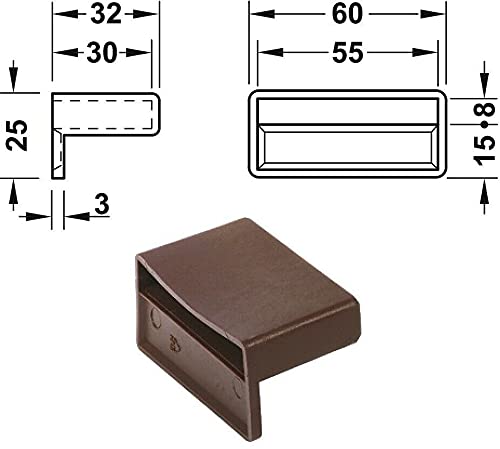 cyclingcolors 10x Slatted Holder Caps Holder 55 mm Plastic Flexible Bed Brown, Multicoloured, 53mm - Image 2